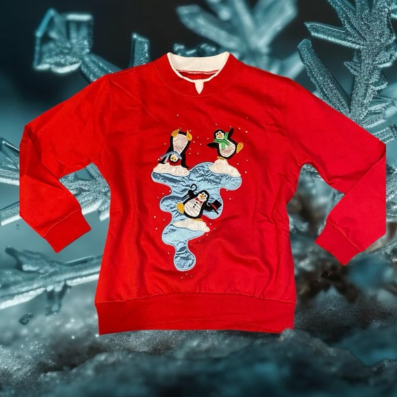 NWOT! Festive Penguin Sweatshirt - Picture 1 of 9